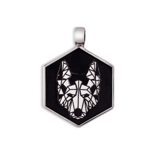 Medaglietta per cani Argento Lupo Doge