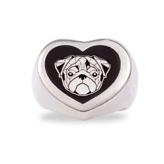 Anello cuore in argento con Carlino