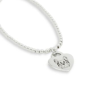Bracciale con medaglietta in argento con Bulldog Francese Small